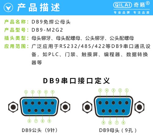 DB9转接板RS232转接头公头母头232串口转接线端子DR9免焊串口485 - 图1