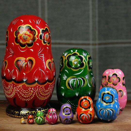 High-end painted Russian 10-layer matryoshka doll