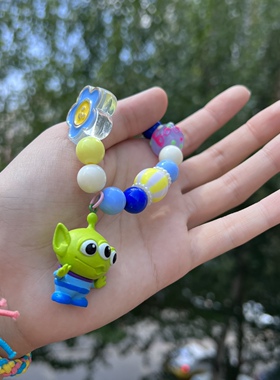 卡通三眼仔串珠手链网红