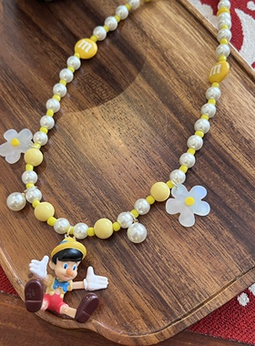 匹诺曹小丑可爱树脂卡通短项链