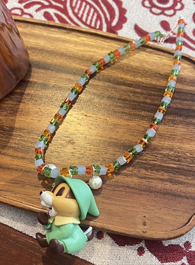 花栗鼠厨师狗手作水晶项链