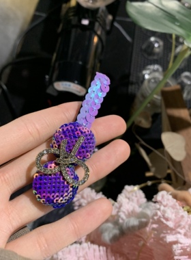 紫色小香风五角星编织彩色