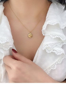 【钛钢】2防掉色防过敏气质轻奢满钻钛钢项链小众百搭时尚锁骨链