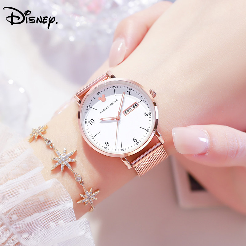 迪士尼女款初中生高中女生女士表 购酷手表国产腕表