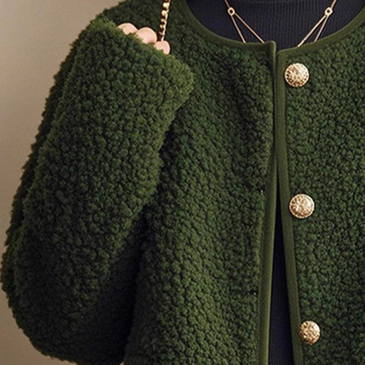 外柜撤回新款高级感时尚洋气百搭绿色摇粒绒羊羔毛短款外套小个子,淘宝优惠券,粉丝福利购,淘宝优惠卷