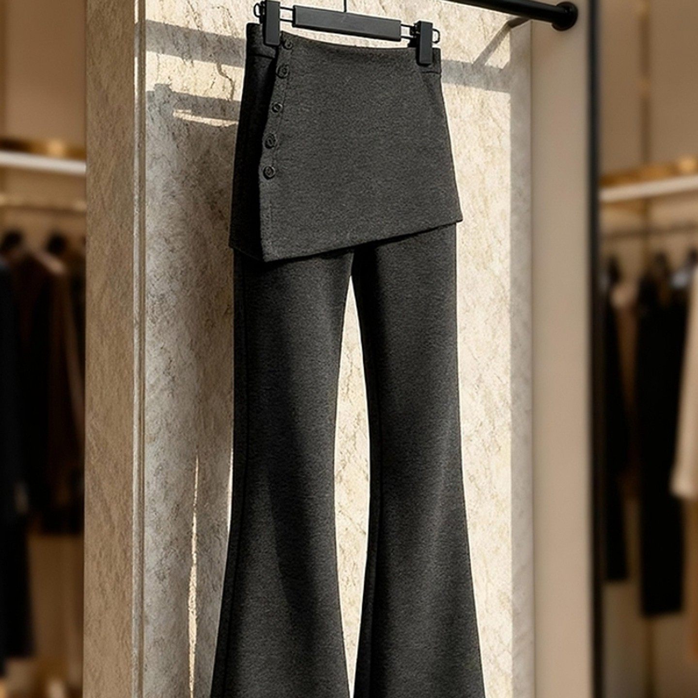 外贸撤回冬季今年流行超好看微喇阔腿裤女超火的加绒加厚灰色裤子,淘宝优惠券,粉丝福利购,淘宝优惠卷