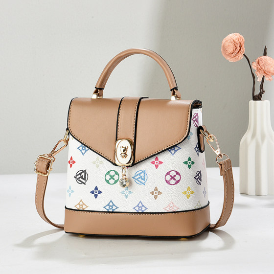 Textured casual soft leather shoulder crossbody small bag