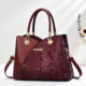Genuine leather handbag for middle-aged mothers