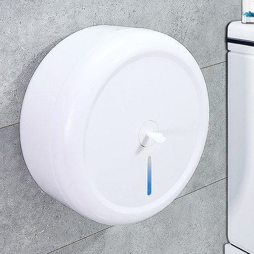 中心抽卷纸盒壁挂式商用酒店大盘纸巾架厕所卫生间免打孔省纸神器 - 图0