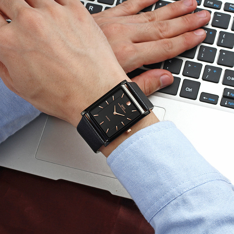 超薄新款方形正品ibso男防水男表 ibso爱彼思诺国产腕表