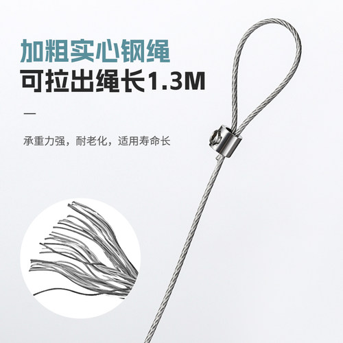 免打孔自动家用静音缓冲闭门器简易关门神器拉绳闭合推拉木门弹簧 - 图1