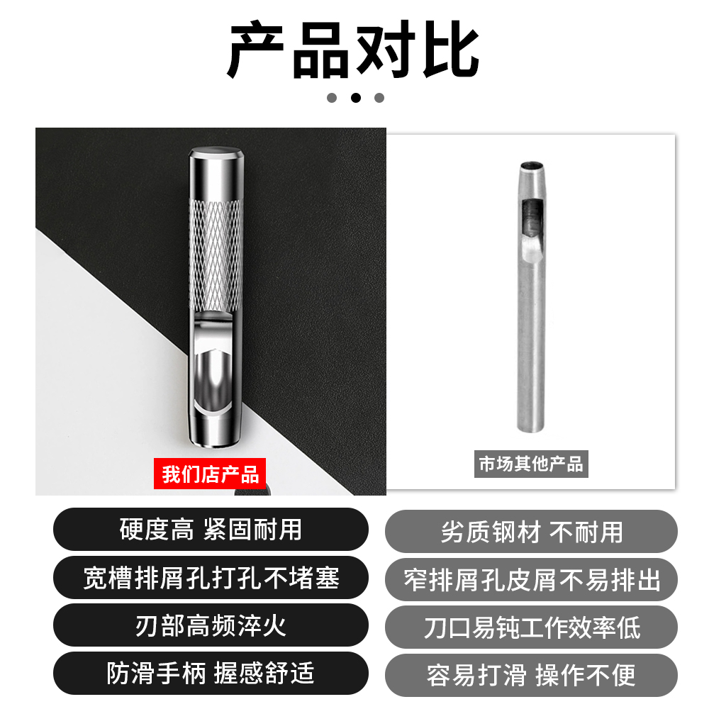 1-50mm皮带冲皮革打孔冲子冲头冲眼家用皮具模型圆柱冲皮匠打孔器