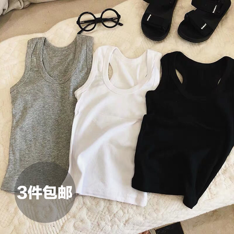 胡大牙家2021新款童装夏装男女童背心儿童纯棉舒服背心纯棉韩版潮