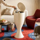 Press-on large-capacity bend-free trash can with lid