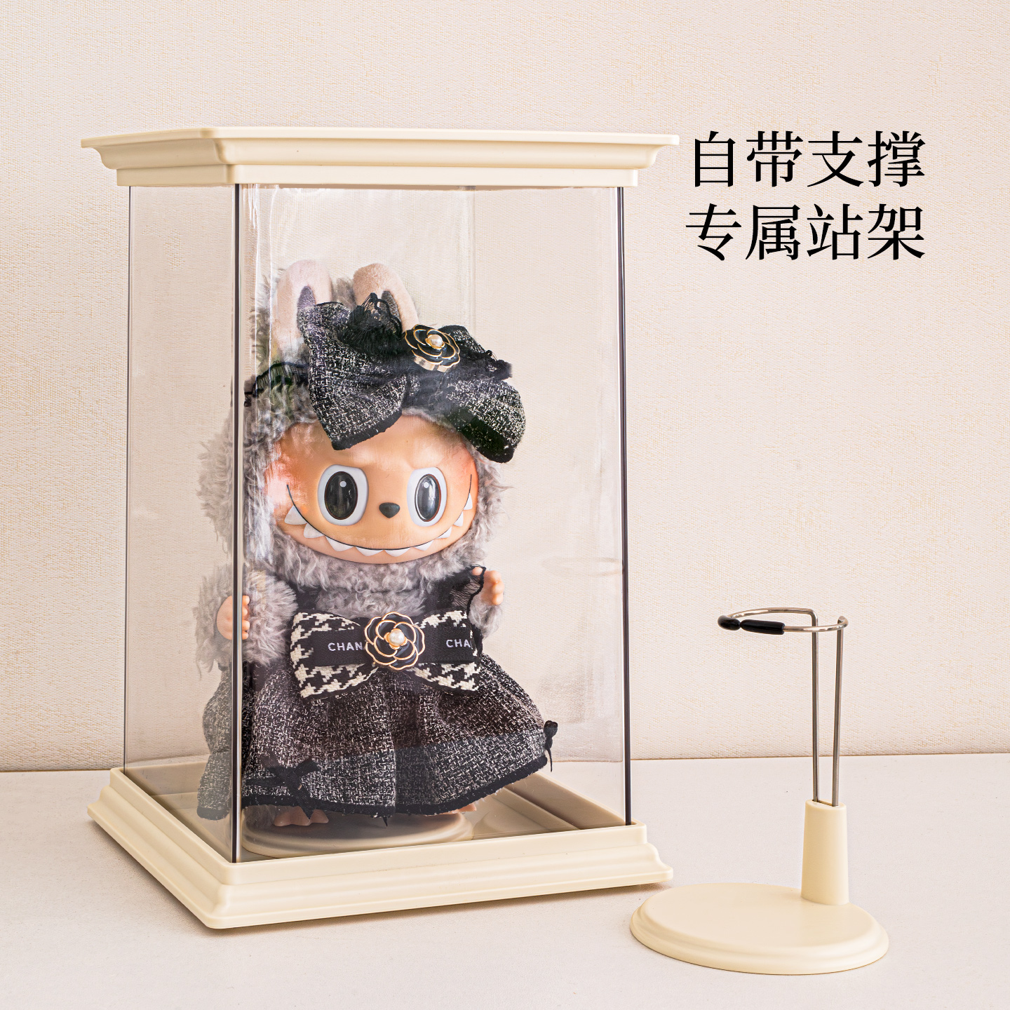 Blind box display box Roman column suitable for labubu cloth dust-proof rack stackable vinyl figure storage rack