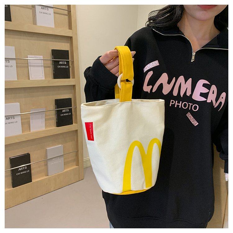 2024新款手提袋子女帆布包饭盒便当包上班水桶包小拎包外出手提包,淘宝优惠券,粉丝福利购,淘宝优惠卷