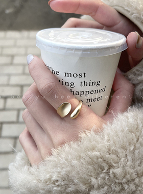 简约高级感不规则金色戒指女小众独特夸张食指戒2025新款爆款指环