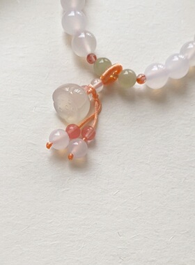 天然南红配珠荔枝冻玛瑙手串8mm款diy莲蓬小提溜手链淑女国风