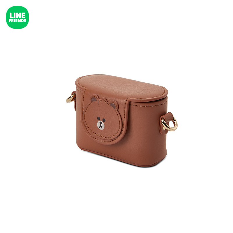 LINE FRIENDS 布朗熊创意迷你斜挎包耳机包零钱包,淘宝优惠券,粉丝福利购,淘宝优惠卷