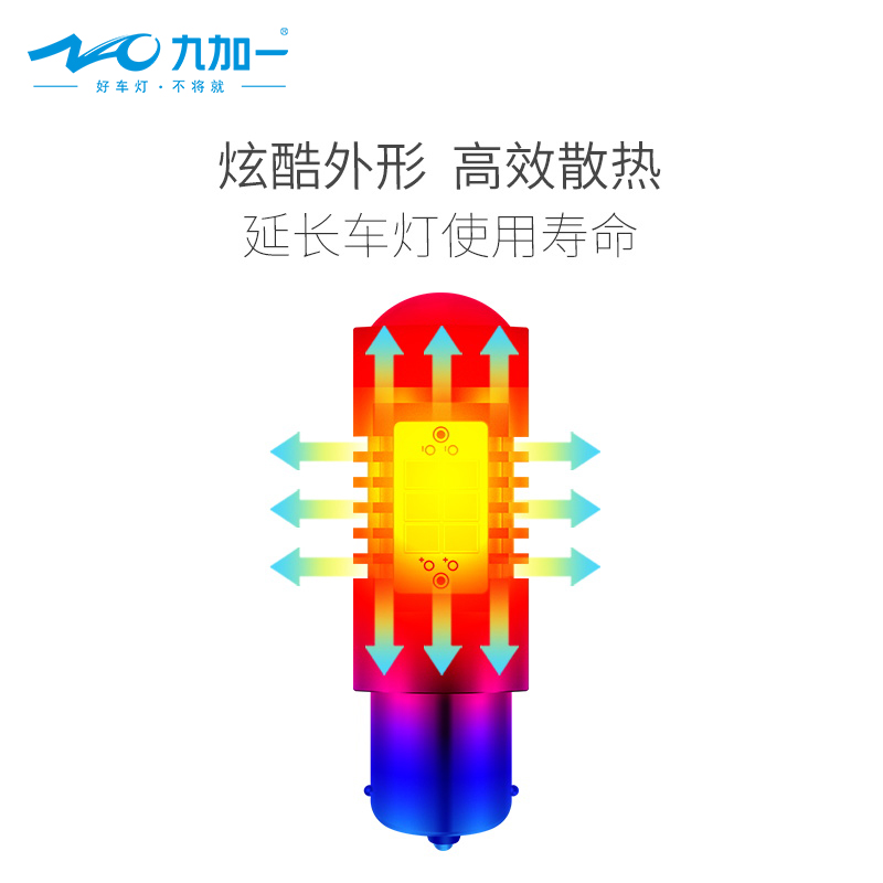 九加一倒车灯T15ZW/W16W超亮爆闪T20 1156 3156 7440辅助尾灯P21W - 图1