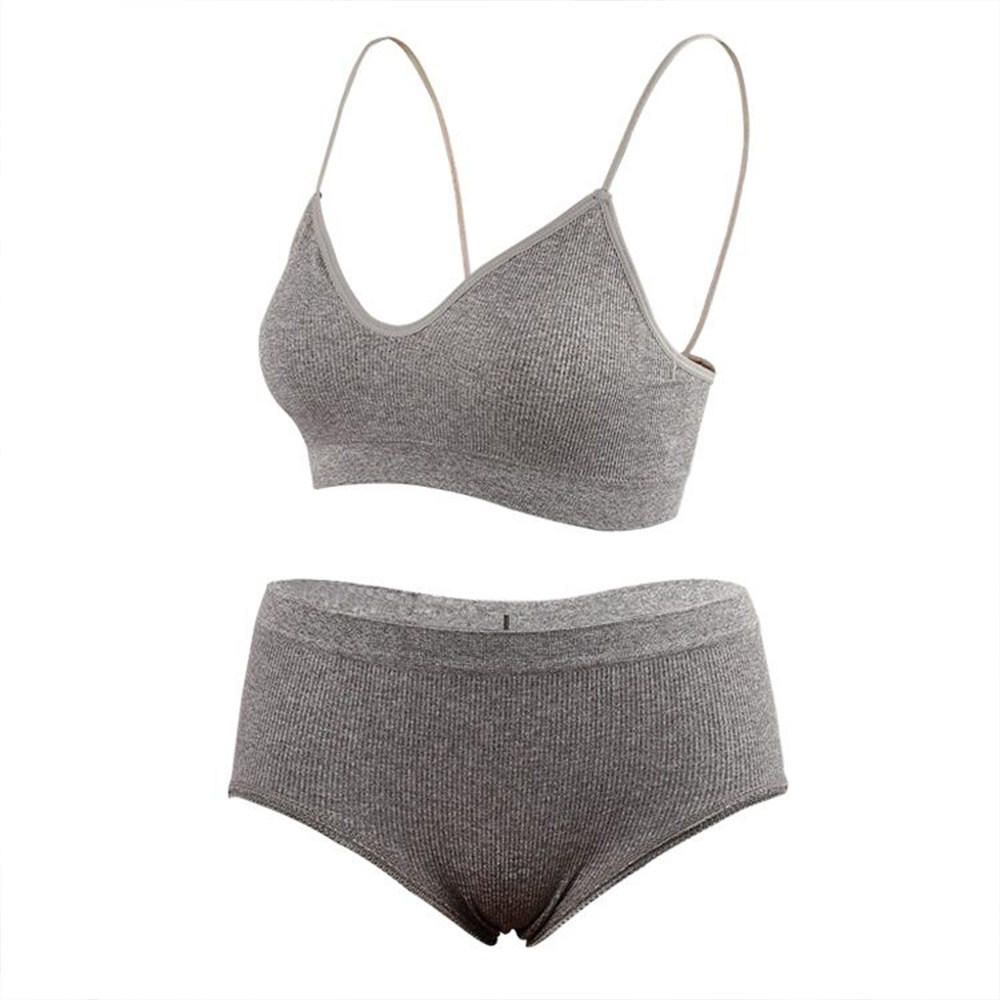 Alitayxx 舒适地带 无钢圈美背裹胸吊带背心女士螺纹运动内衣套装,淘宝优惠券,粉丝福利购,淘宝优惠卷