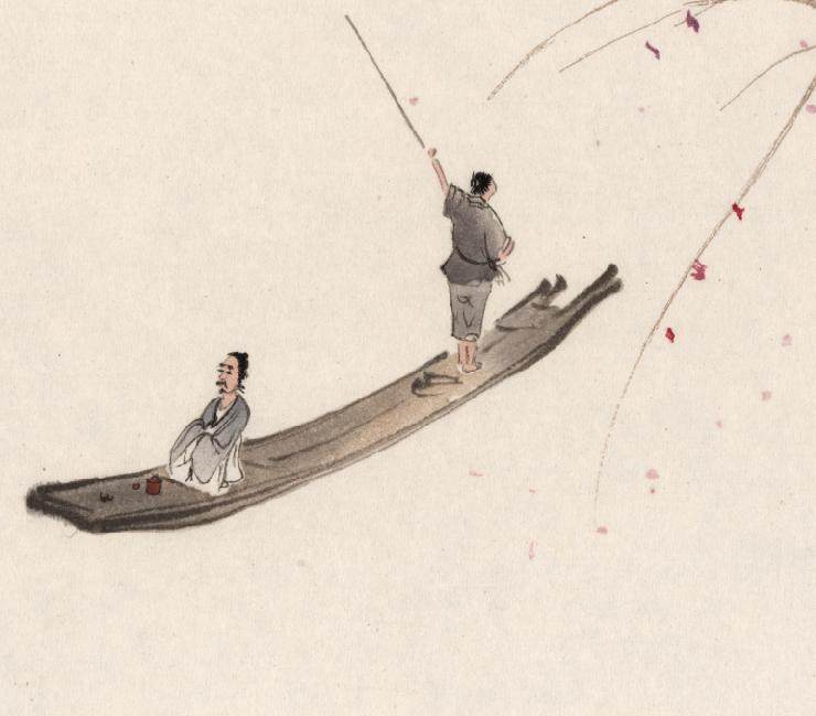 傅抱石 行舟 国画 名家字画 装饰画 画心宣纸高清微喷画芯,淘宝优惠券,粉丝福利购,淘宝优惠卷