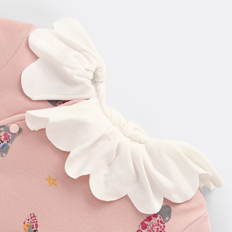 婴儿衣服春秋新生儿连体衣夹棉哈衣 qibaylor七贝乐连身衣/爬服/哈衣