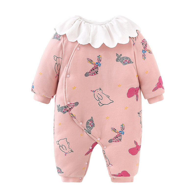 婴儿衣服春秋新生儿连体衣夹棉哈衣 qibaylor七贝乐连身衣/爬服/哈衣