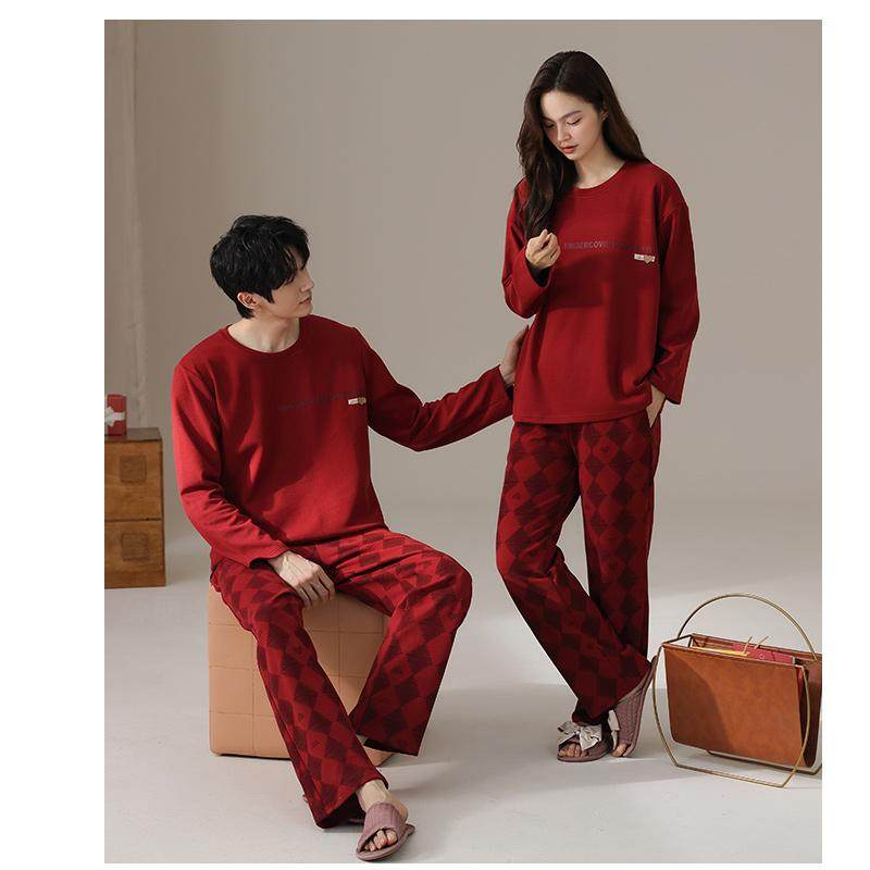 芬腾可安情侣睡衣德绒秋冬季长袖保暖双面磨毛红色结婚套装,淘宝优惠券,粉丝福利购,淘宝优惠卷