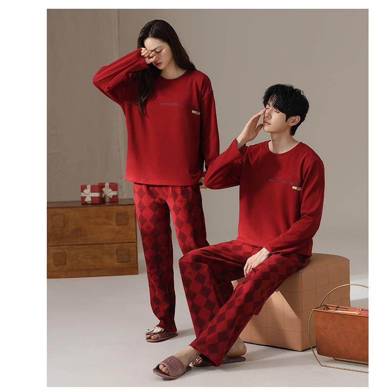 芬腾可安情侣睡衣德绒秋冬季长袖保暖双面磨毛红色结婚套装,淘宝优惠券,粉丝福利购,淘宝优惠卷
