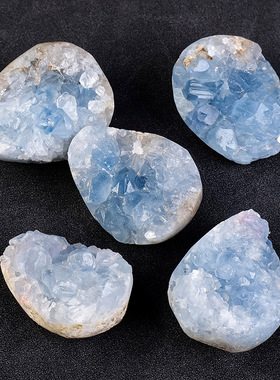 天然水晶矿石蓝晶石簇摆件