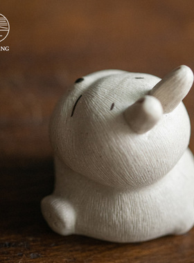 紫砂茶宠 手工陶瓷家居可爱摆件 茶空间桌面段泥茶玩茶道