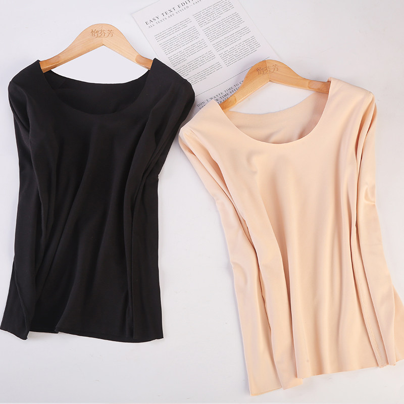 自发热无痕低领保暖内衣单件打底衫 怡芬芳保暖上装