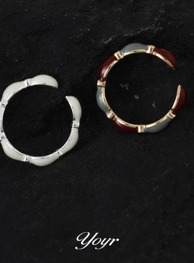 yoyr戒指韩版节节高滴釉戒指