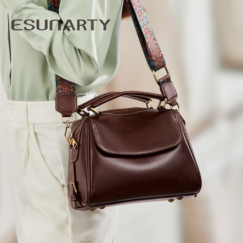 真皮波士顿包包女士2025新款枕头包时尚高级感手提包妈妈包斜挎包,淘宝优惠券,粉丝福利购,淘宝优惠卷