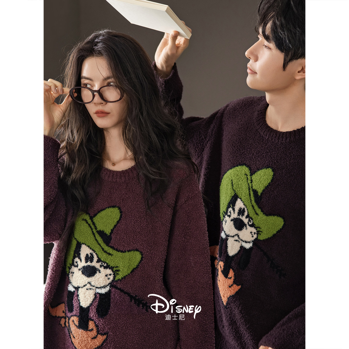 迪士尼秋冬季保暖半边绒情侣睡衣女大码珊瑚绒家居服休闲男士套装,淘宝优惠券,粉丝福利购,淘宝优惠卷