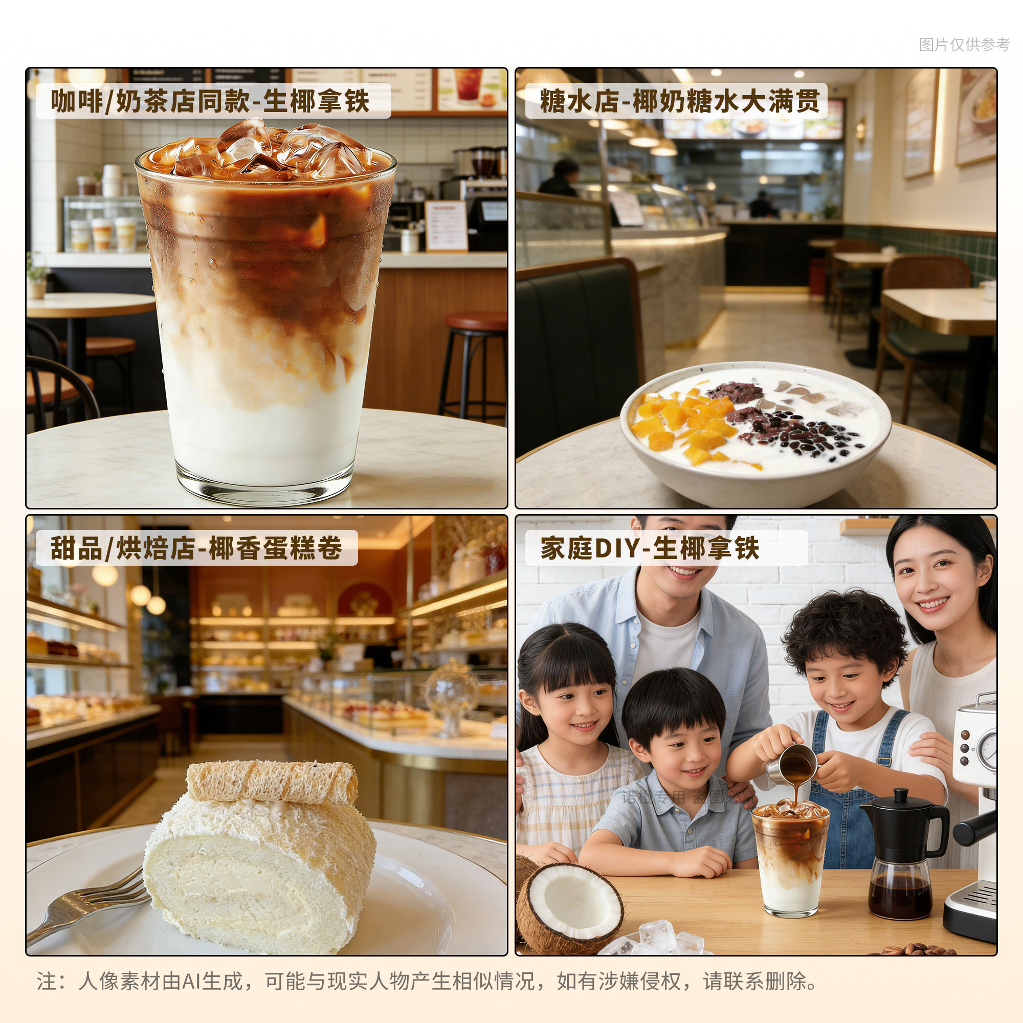 越王头生椰乳瓶装生打椰同款椰萃冷冻生椰拿铁咖啡年货饮料980g