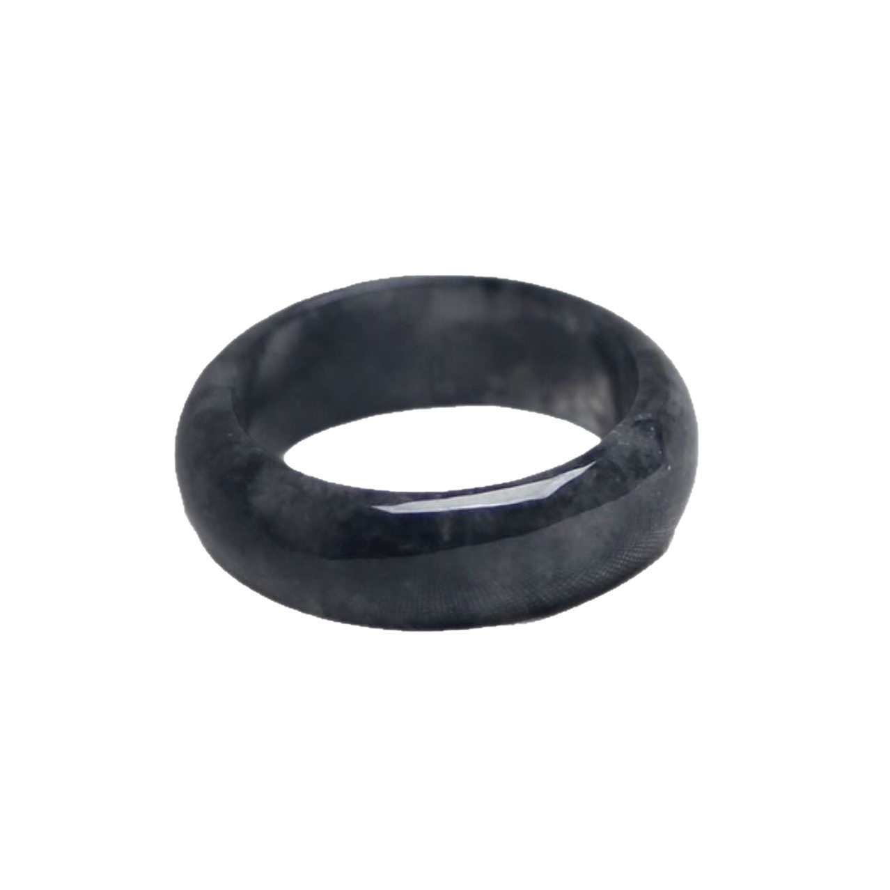 Myanmar natural A-grade jade ring, black chicken jade ring, men's and women's Sihui jewelry and jade