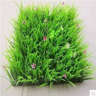 直销假草坪带花塑料草仿真绿植物墙高草加密室内阳台装饰人造草皮 - 图0