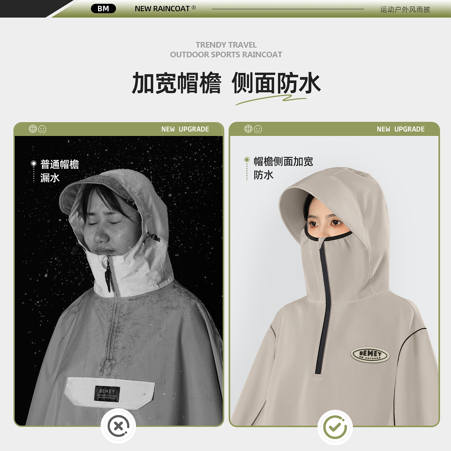 备美电动电瓶车雨衣男女长款全身防暴雨专用加大加厚摩托骑行雨披