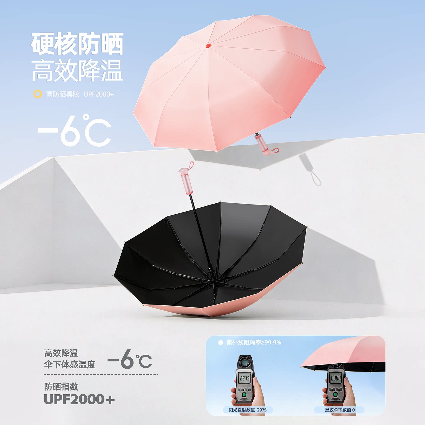 备美卡片太阳伞遮阳防晒晴雨两用雨伞女防紫外线小巧便携免叠口袋