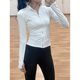 White ice silk sunscreen clothes for women 2025 new summer thin slim stand collar yoga clothes outdoor sports top