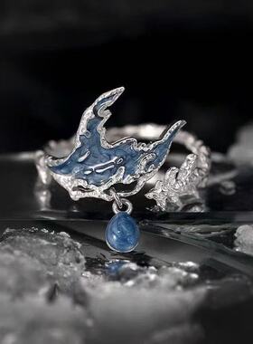 恋与深空祁煜同款克莱因蓝戒指