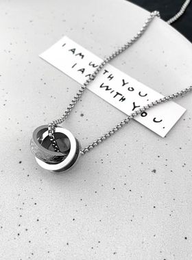 双环项链男潮王一博同款简约高级