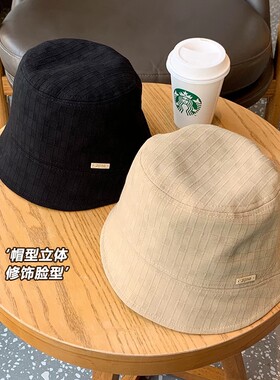 高品质透气棉麻渔夫帽女士百搭素颜遮阳盆帽韩版气质水桶帽子潮