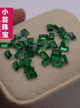耐高温祖母绿长方形碎钻NONA纳米绿色宝石小方形钻首饰镶嵌宝石