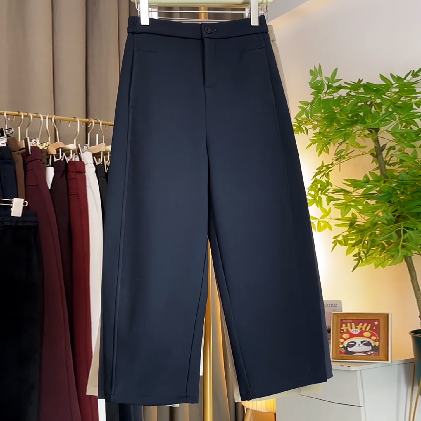 Ader高腰窄版九分镰刀裤女2026春季新款时尚简约百搭显瘦休闲裤,淘宝优惠券,粉丝福利购,淘宝优惠卷