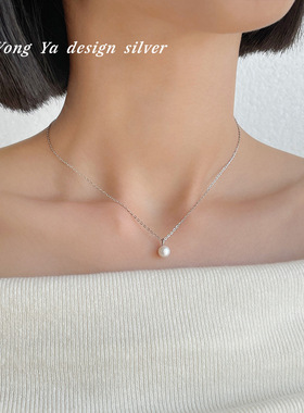 S999足银法式复古面包珍珠项链