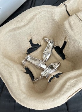 韩国ins风s925纯银芭蕾舞鞋吊坠