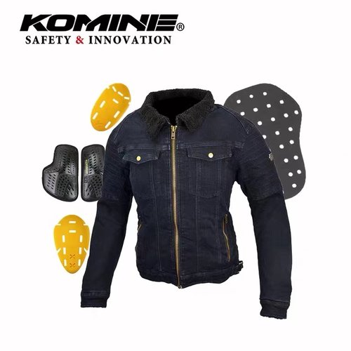 komine秋冬CE2级全防护摩托车牛仔骑行服夹克防水防风保暖 JK-617-图0